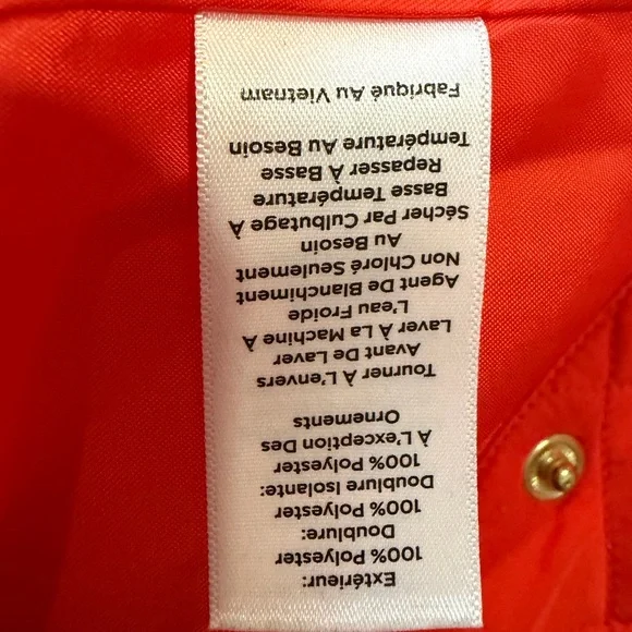 Talbots Quilted Barn Jacket Bright Red Orange - Women’s XL Cabincore Chic Cozy - Picture 8 of 12